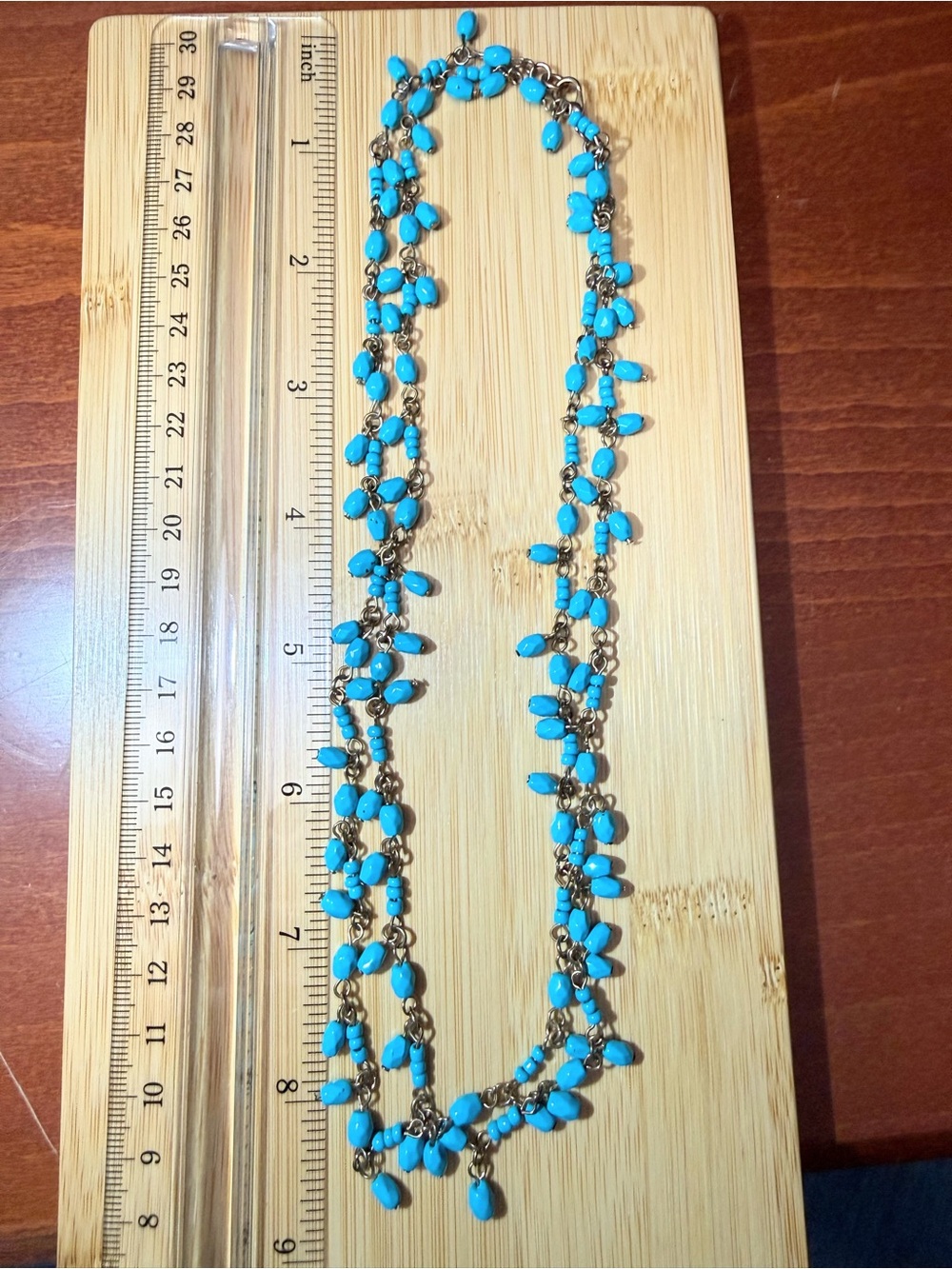 Turquoise Beaded Chain Necklace - Women Jewelry